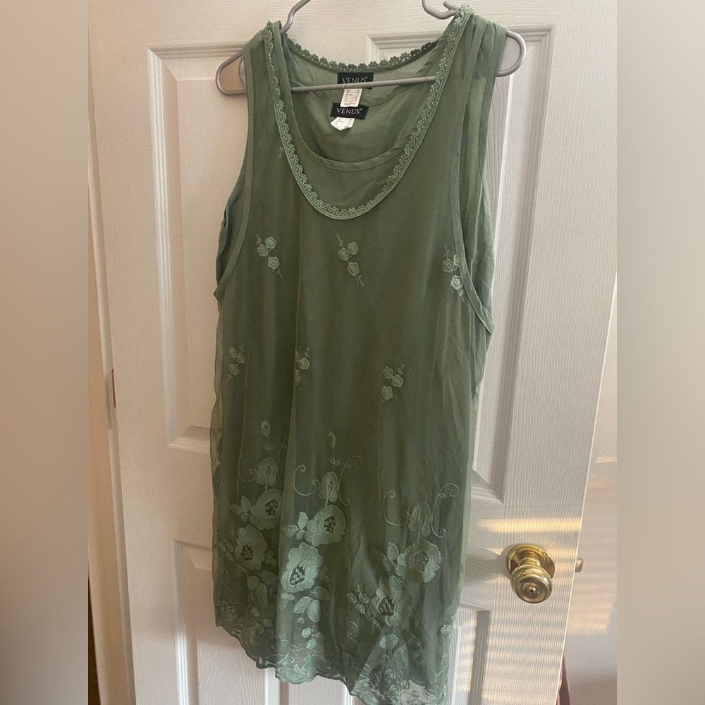 Sage Green Floral Dress